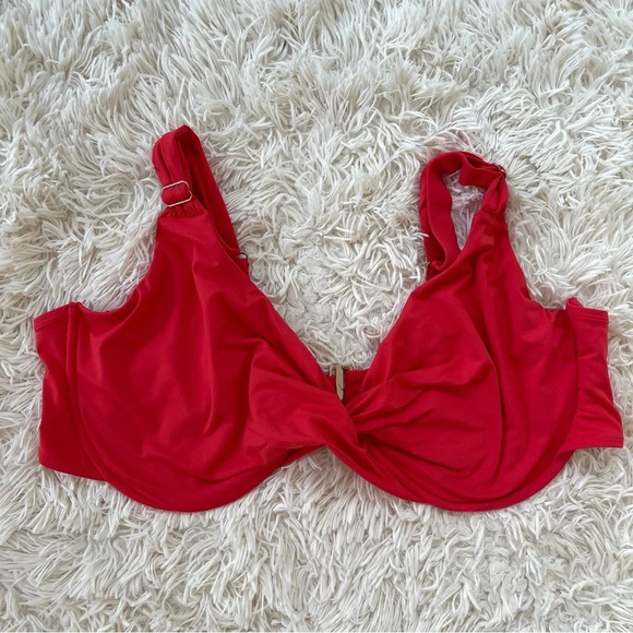 Anne Cole Signature Womens Live In Color Underwire Bikini Top red size 24W - Picture 1 of 8